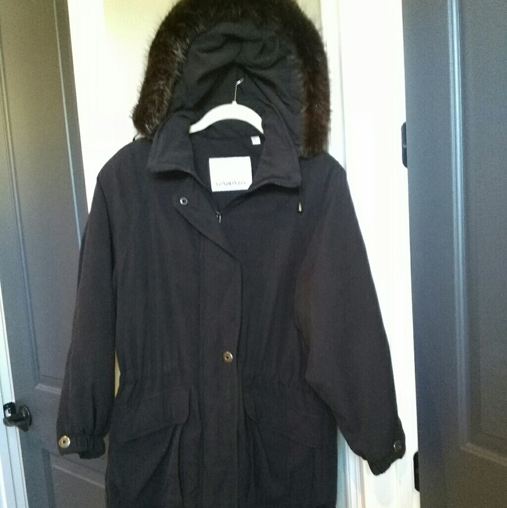 London Fog ski jacket (XS) faux fur hood